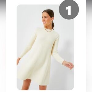 Pomander Place Cream Ainsley Knit Long Sleeve Sweater Dress